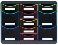 EXACOMPTA Schubladenbox Schubladenbox STOREBOX MULTI 11offene Schub Schwarz/Harlekin