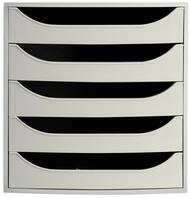 EXACOMPTA Schubladenbox ECOBOX Schubladenbox mit 5 Schubladen - Grau - 229606D,