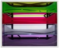EXACOMPTA Schubladenbox ECOBOX Schubladenbox mit 4 Schubladen - Regenbogen - 228699D,