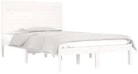 vidaXL Bett Massivholzbett Wei&szlig; 135x190 cm