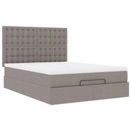 vidaXL Bett Ottoman-Bett mit Matratze Taupe 140x200 cm Stoff