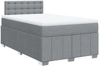 vidaXL Bett Boxspringbett mit Matratze Hellgrau 120x190 cm Stoff