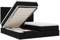 vidaXL Bett Ottoman-Bett mit Matratzen Schwarz 160x200 cm Stoff