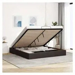 vidaXL Bett, Ottoman-Bett ohne Matratze Dunkelbraun 200x200 cm Stoff