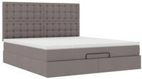 vidaXL Bett Ottoman-Bett mit Matratze Taupe 160x200 cm Stoff