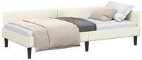vidaXL Bett Eckbettgestell mit Kopfteil Creme 90 cm x 200 cm Samt (1-tlg)