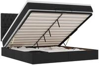 vidaXL Bett Ottoman-Bett mit Matratze Schwarz 180x200 cm Stoff