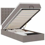 vidaXL Bett Ottoman-Bett mit Matratze & LEDs Taupe 80x200 cm Stoff