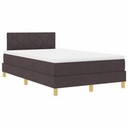 vidaXL Bett LED Boxspringbett mit Kopfteil Dunkelbraun 120 x 190 cm Stoff...