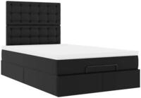 vidaXL Bett Ottoman-Bett mit Matratze Schwarz 120x200 cm Kunstleder