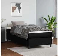 vidaXL Bettgestell vidaXL Boxspringbettgestell Schwarz 90x190 cm Kunstleder