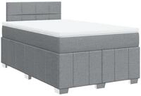 vidaXL Bett Boxspringbett mit Matratze Hellgrau 120x190 cm Stoff