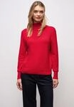 Rollkragenpullover STREET ONE, Damen, Gr. 34, rot (racing rot), Strick, Obermaterial: