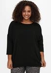 3/4-Arm-Shirt ONLY CARMAKOMA "CARLAMOUR", Damen, Gr. M, schwarz, Jersey,