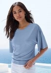 LASCANA Rundhalsshirt mit variabler &Auml;rmell&auml;nge aus Viskose-Stretch
