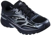 Slip-On Sneaker SKECHERS "STAMINA SPORT", Damen, Gr. 36, schwarz, Lederimitat, Mesh,