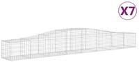 vidaXL Gabionenzaun, Gabionen mit Hochbogen 7 Stk. 400x50x40/60cm Verzinktes...