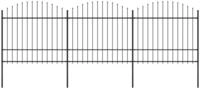 vidaXL Gartenzaun Gartenzaun mit Speerspitze Stahl 504 x 175 cm Schwarz, (1-St)