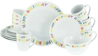 CreaTable Kombiservice Happy Birthday Happy Birthday (16-tlg), 4 Personen,...
