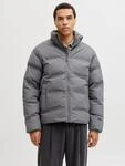 Steppjacke JACK & JONES "JJESOHO PUFFER COLLAR SN", Herren, Gr. L, grau (castlerock),