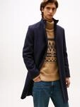 Wollmantel TOMMY HILFIGER "DC WOOL STAND COLLAR", Herren, Gr. S, blau (desert sky),