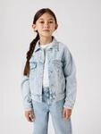 Jeansjacke NAME IT "NKFMILA DNM JACKET 8510-ZA NOOS", M&auml;dchen, Gr. 128, blau (light