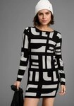 Boysen's Strickkleid aus modischem Jacquardstrick mit Rundhalsausschnitt
