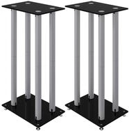 vidaXL Lautsprecherst&auml;nder Lautsprecher-St&auml;nder 2 Stk. Schwarz & Silbern...