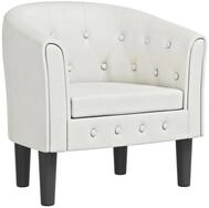 vidaXL Sessel Clubsessel Wei&szlig; Kunstleder (1-St)