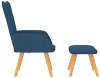 vidaXL Relaxsessel, Sessel mit Hocker Blau Stoff
