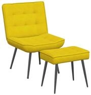 vidaXL Relaxsessel Relaxsessel mit Hocker Gelb Samt (1-St)