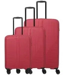 travelite Hartschalen-Trolley AIR STRIPE 3-tlg. Koffer-Set rot