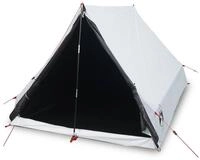 vidaXL Kuppelzelt Camping-Keilzelt 2 Personen Wei&szlig; Verdunkelt Wasserdicht, (1...