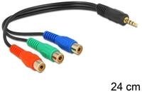 Delock DeLOCK 62499 Audio-Kabel 0,24 m 3.5mm 3 x RCA Schwarz Audio-Kabel