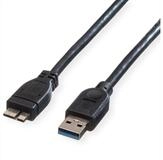 ROLINE USB 3.2 Gen 1 Kabel, A ST - Micro B ST USB-Kabel, USB 3 Typ A M&auml;nnlich