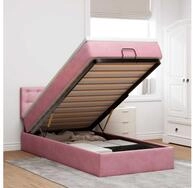 vidaXL Bett, Ottoman-Bett mit Matratze Rosa 80x200 cm Samt