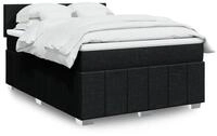 vidaXL Boxspringbett, Boxspringbett mit Matratze Schwarz 140x190 cm Stoff