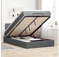 vidaXL Bettgestell vidaXL Ottoman-Bett mit Matratze Dunkelgrau 120x190 cm Stoff