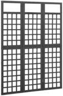 vidaXL Paravent, Spalier/Raumteiler 3-teilig Massivholz Tanne Schwarz 121x180 cm