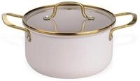 FACKELMANN Kochtopf mit Deckel, Kochgeschirr, Aluminiumtopf, Pastell-Beige