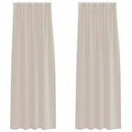 vidaXL Vorhang Voile-Vorhang mit Vorh&auml;ngen 2 pcs Sand 245 x 140 cm Polyester...