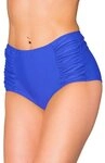 Aquarti Bikini-Hose Aquarti Damen Bikinihose mit Hoher Taille und Raffung