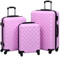 vidaXL Trolley Rosa - 3-teilig - Prisma Koffer Reisekoffer Hartschalenkoffer...