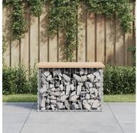 vidaXL Gartenbank vidaXL Gartenbank aus Gabionen 63x44x42 cm Massivholz Kiefer