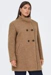 Kurzmantel ONLY CARMAKOMA "CARNEWSOPHIA WOOL COAT OTW", Damen, Gr. M, braun (cocoa