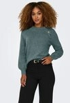 ONLY Rundhalspullover ONLEMMA LS BUTTON ONECK EX KNT Kunstfaser, regular fit