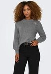 ONLY Rundhalspullover ONLEMMA LS BUTTON ONECK EX KNT Kunstfaser, regular fit