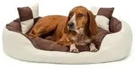 lionto Tierkissen, Wendek&ouml;rbchen 4-in-1 Heimtierbett, 85x70 cm, braun/beige,...
