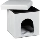 relaxdays Indoorh&uuml;tte Hundebox Sitzhocker, wei&szlig;