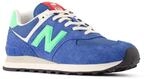 Sneaker NEW BALANCE "574", Herren, Gr. 36, blau (blau agate, lime leaf), Leder,